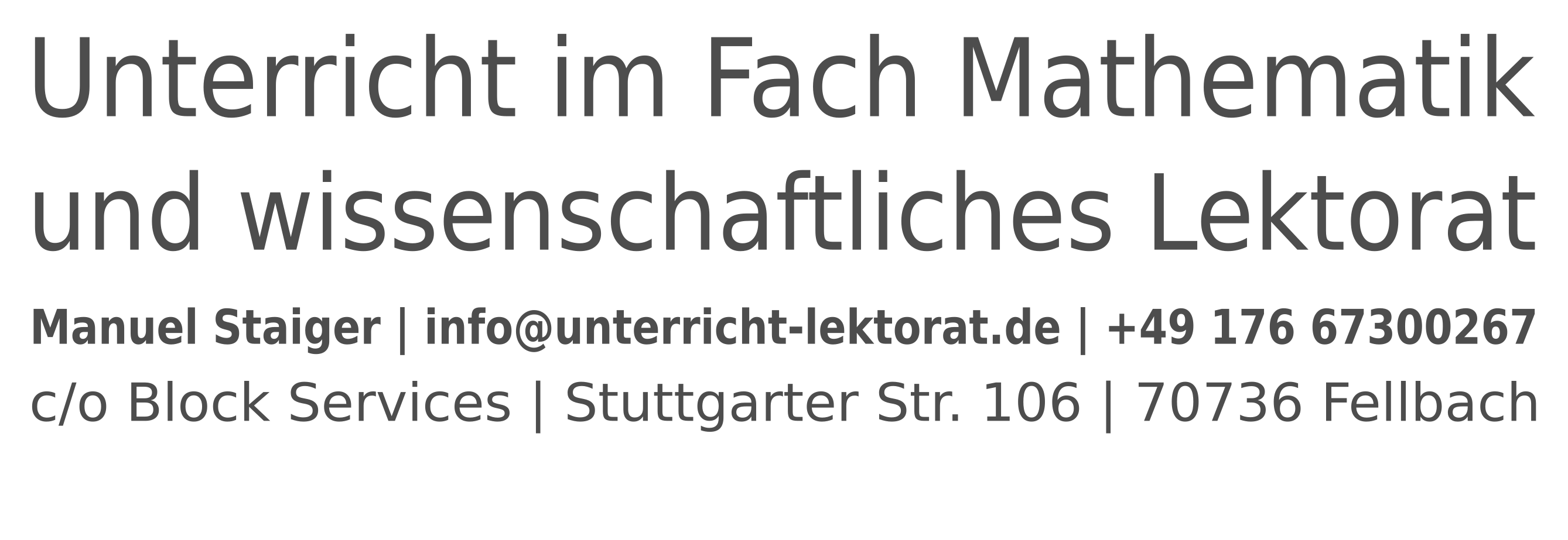 Unterricht und Lektorat